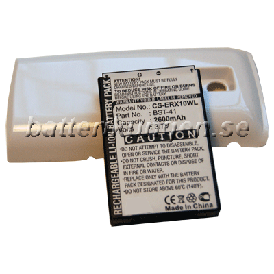 Batteri till Sony Ericsson Xperia X10 - 2.600 mAh -  Vit