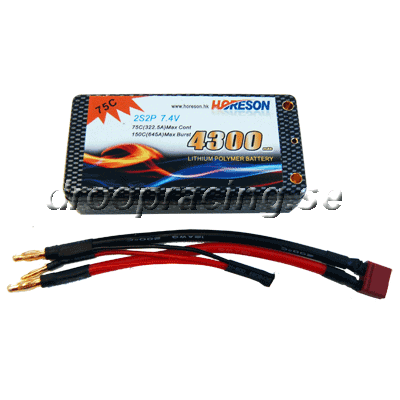 Hardcase Lipo batteri - 4.300 mAh - 75 C