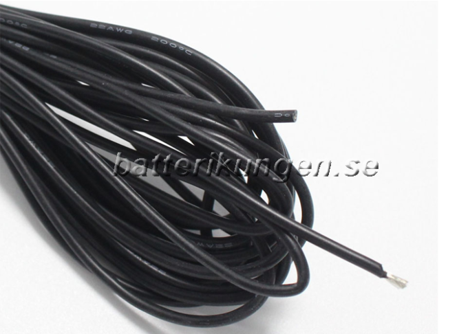 Silikonkabel 1m Svart - AWG 24