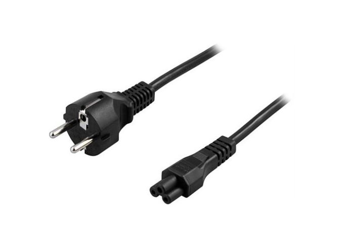 Jordad apparatkabel  - CEE 7/7 - 1m svart