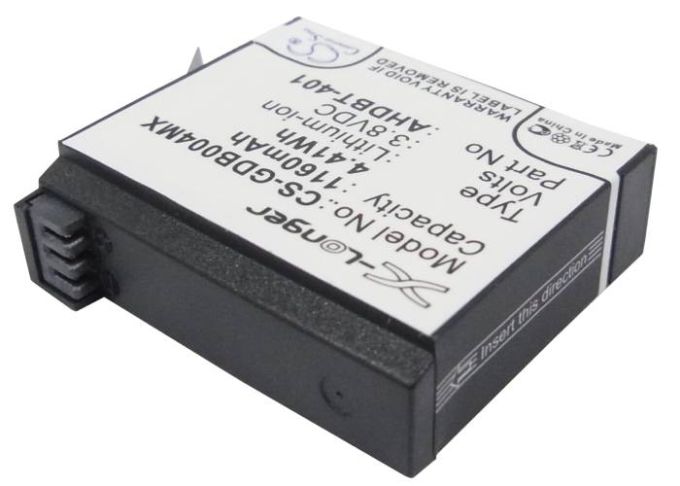 Batteri till GoPro Hero 4 mfl - 1.160 mAh
