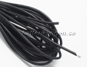 Silikonkabel 1m Svart - AWG 24