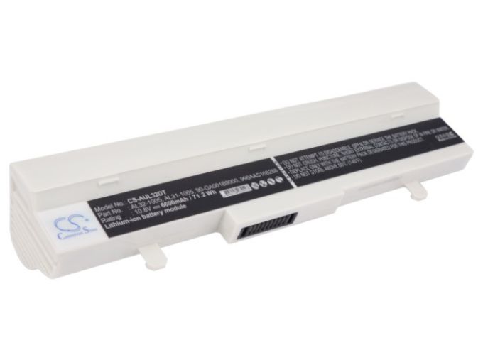 Batteri till Asus Eee PC 1005HA mfl - 6.600 mAh - vitt